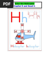 Capital H and Small H: Color The Helicopter