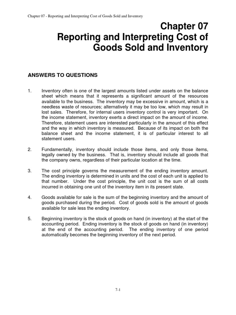 Impact of Inventory Costing Methods | PDF | Cost Of Goods Sold ...