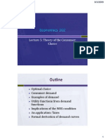 Consumer Choice Theory Lecture on Optimal Choice, Demand, and Utility Functions