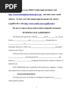 Sample Agreement For Sale of Business