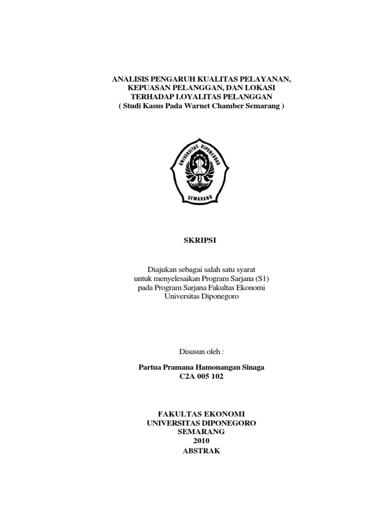 Analisis Pengaruh Layanan Dan Kepuasan Pelanggan Terhadap Loyalitas