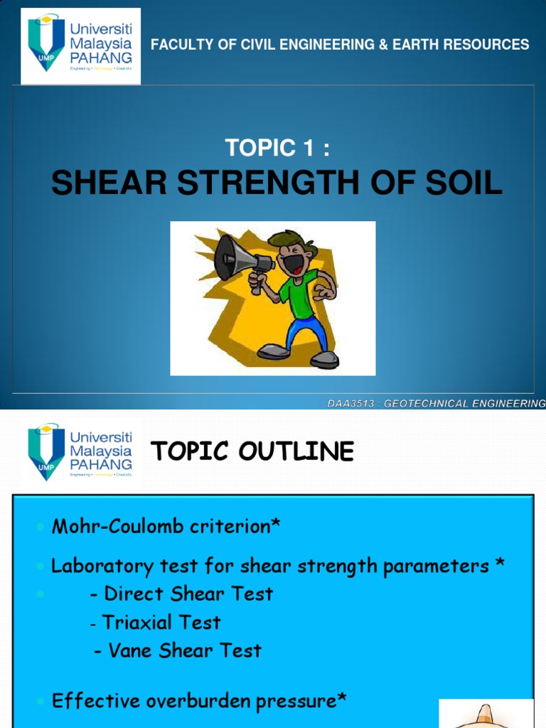 Topic 1-Shear Strength | PDF | Geotechnical Engineering | Strength Of ...