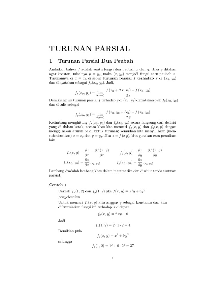 Turunan Parsial