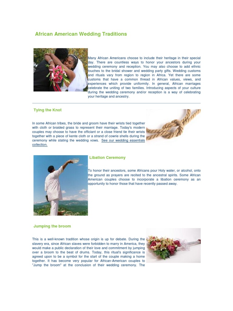 African American Wedding Traditions Pdf Wedding Bride