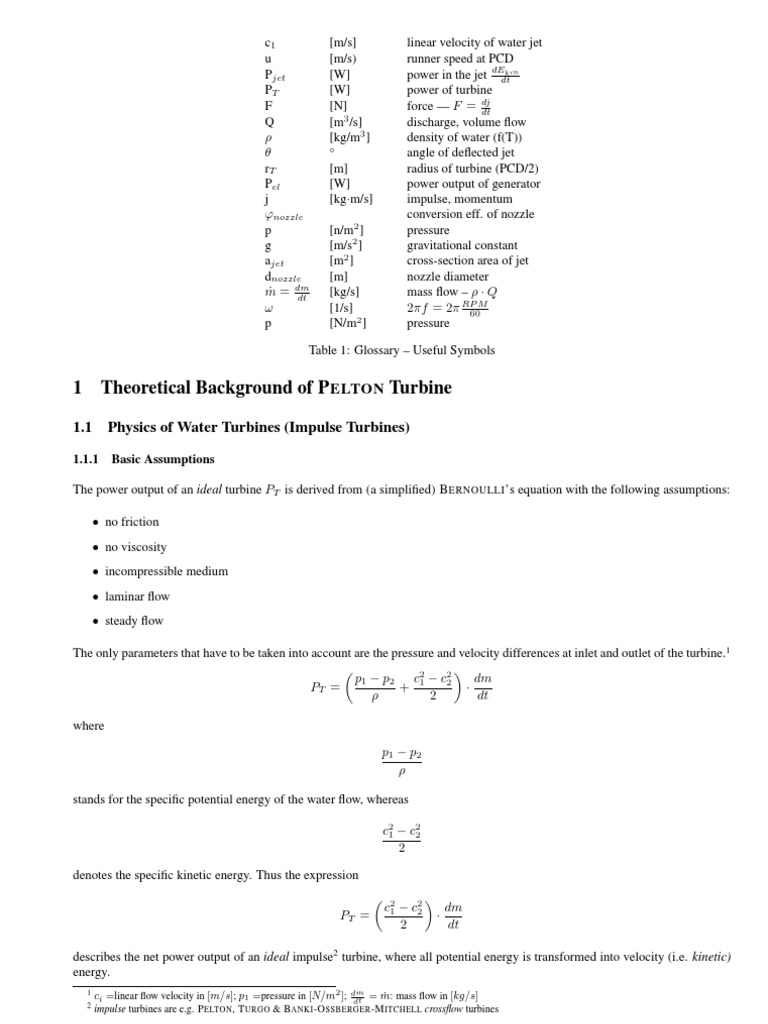 Pelton Turbine Efficiency and Power Calculations | PDF | Turbine | Jet ...