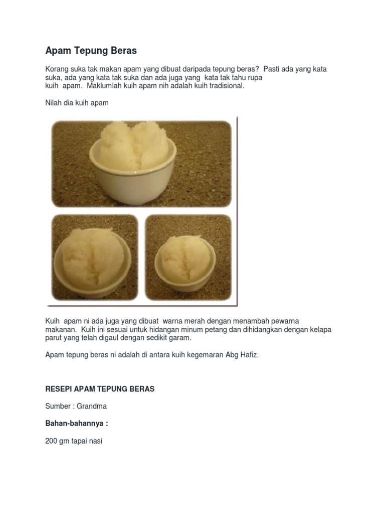 Apam Tepung Beras Pdf