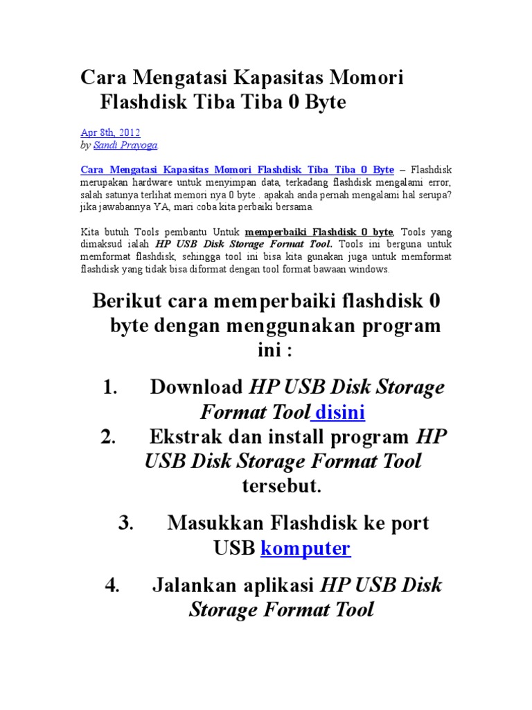 Cara Mengatasi Flashdisk 0 Byte / √ Cara mengatasi Flashdisk tidak terbaca di Komputer - #caramemperbaikiflashdisk #flashdiskrusak #tutorialkomputervideo tutorial lengkap cara memperbaiki flashdisk rusak tidak bisa diformatberbagi tips dan trik m.