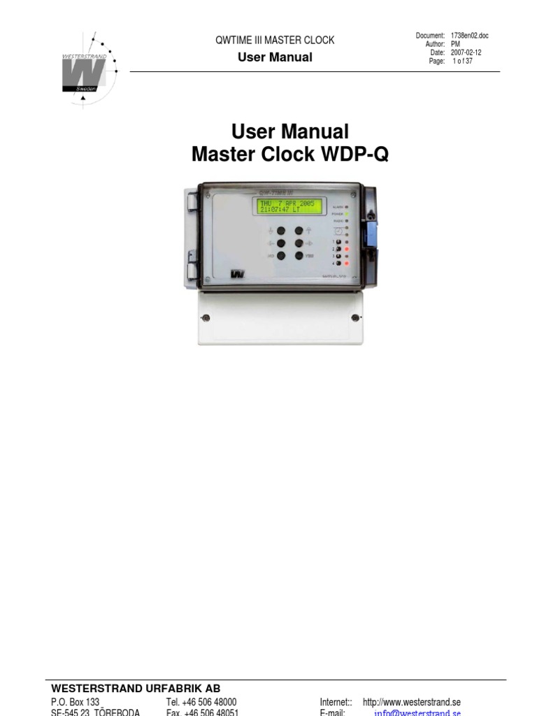 WDP-Q QW Time III | PDF | Clock | Ip Address