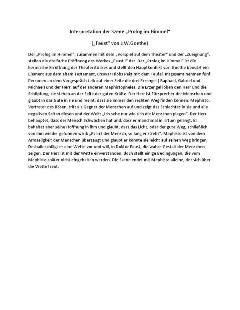 Prolog Im Himmel Interpretation