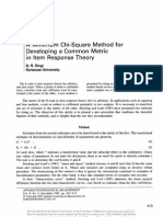 Chi-Square Developing Response Theory: A Minimum Method For Common Metric in Item