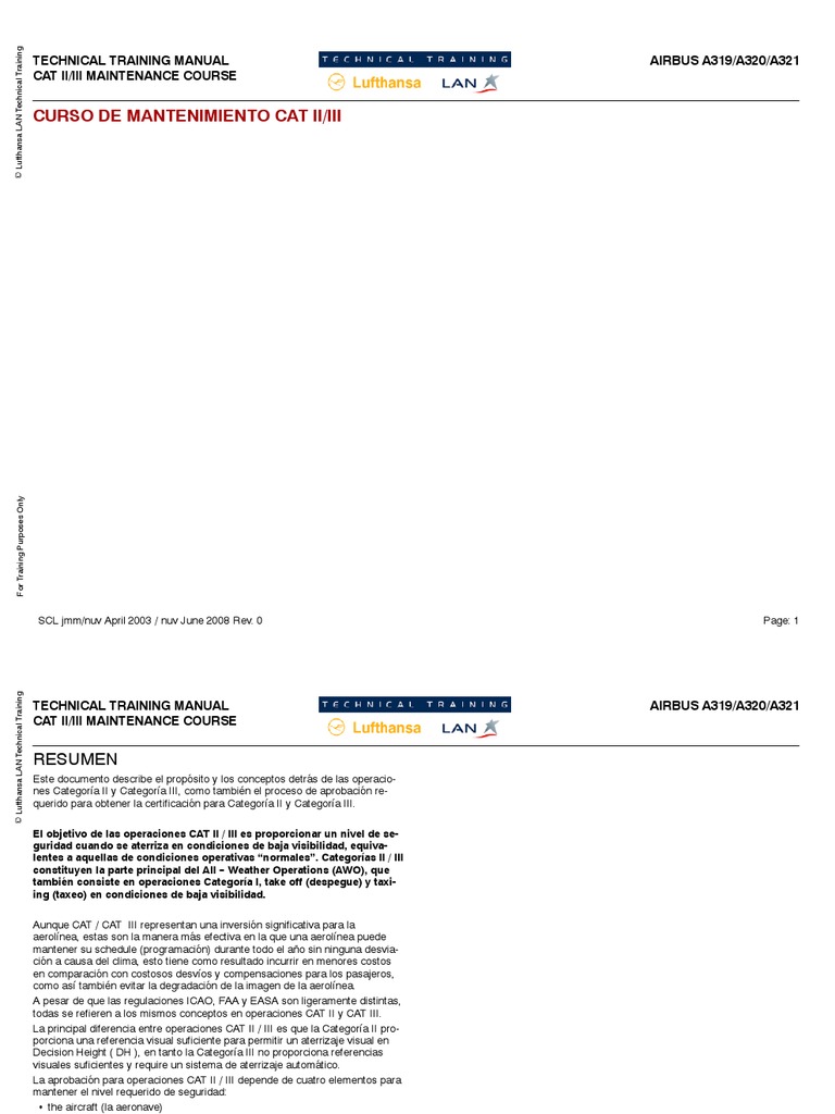 Curso de Mantenimiento CAT II/III | PDF | Aerobús | Aeropuerto