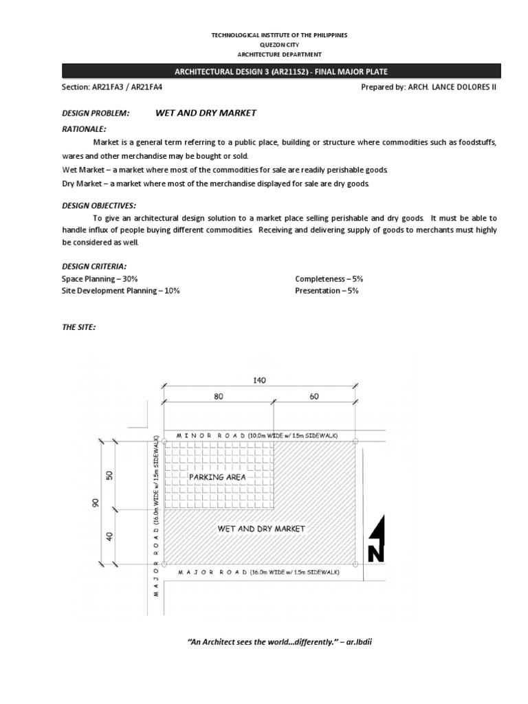 Wet and Dry Market Design Plan | PDF | Retail | Business
