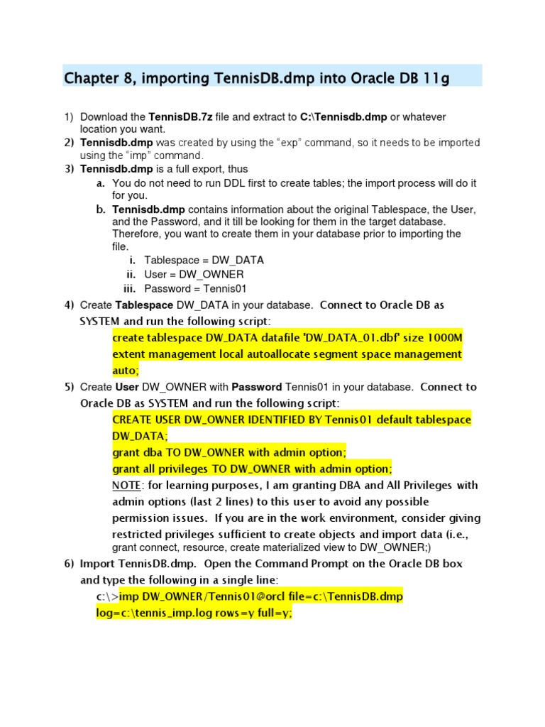 OBIEE 11g A Hands On Tutorial Chapter 8 Addendum PDF Oracle Database Table (Database)