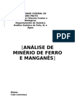 Relatório Análise de Minério de Ferro e Manganês