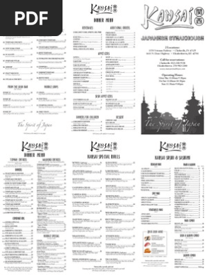 Kansai menu deals