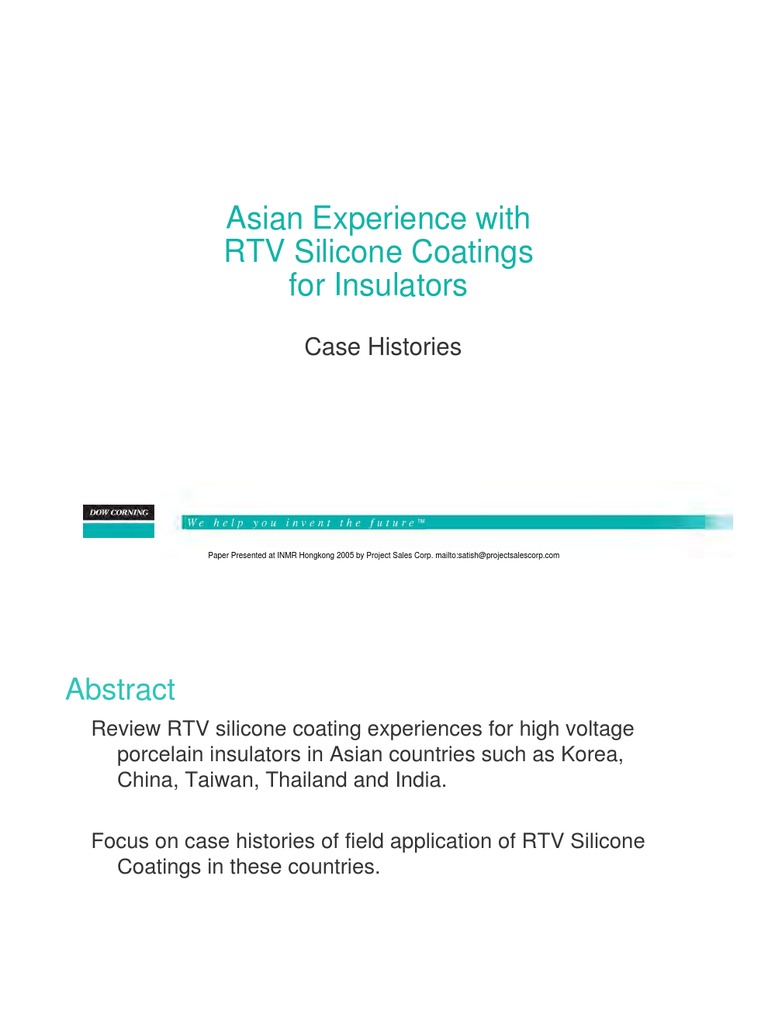 Asian Experience With RTV Silicone Coatings | PDF | Home & Garden