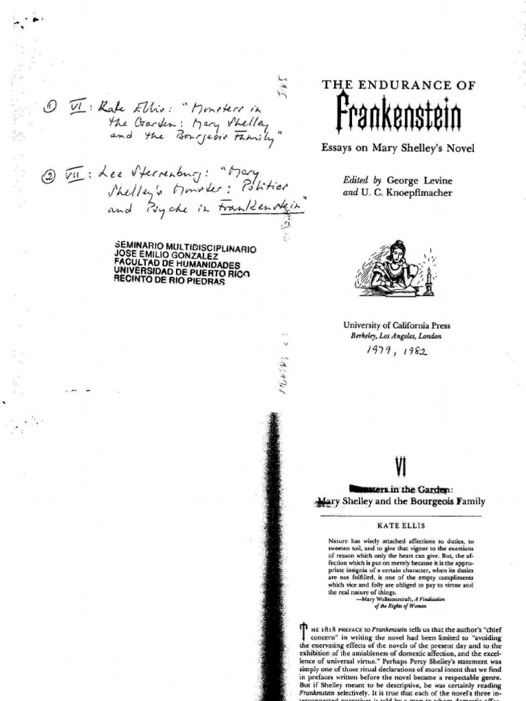 The Endurance of Frankenstein - George Levine | PDF