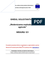 Ghidul Solicitantului Pentru Masura 121