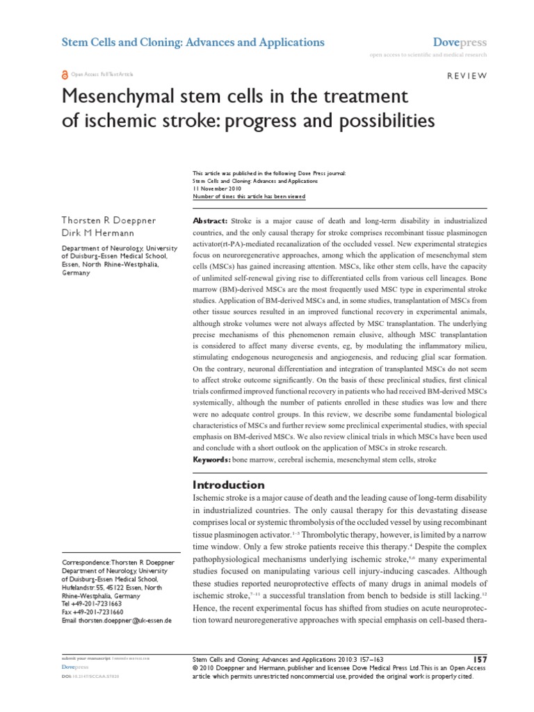 SCCAA 7820 Mesenchymal Stem Cells in The Treatment of Ischemic Stroke ...