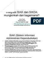 Integrasi SIAK Dan SIKDA