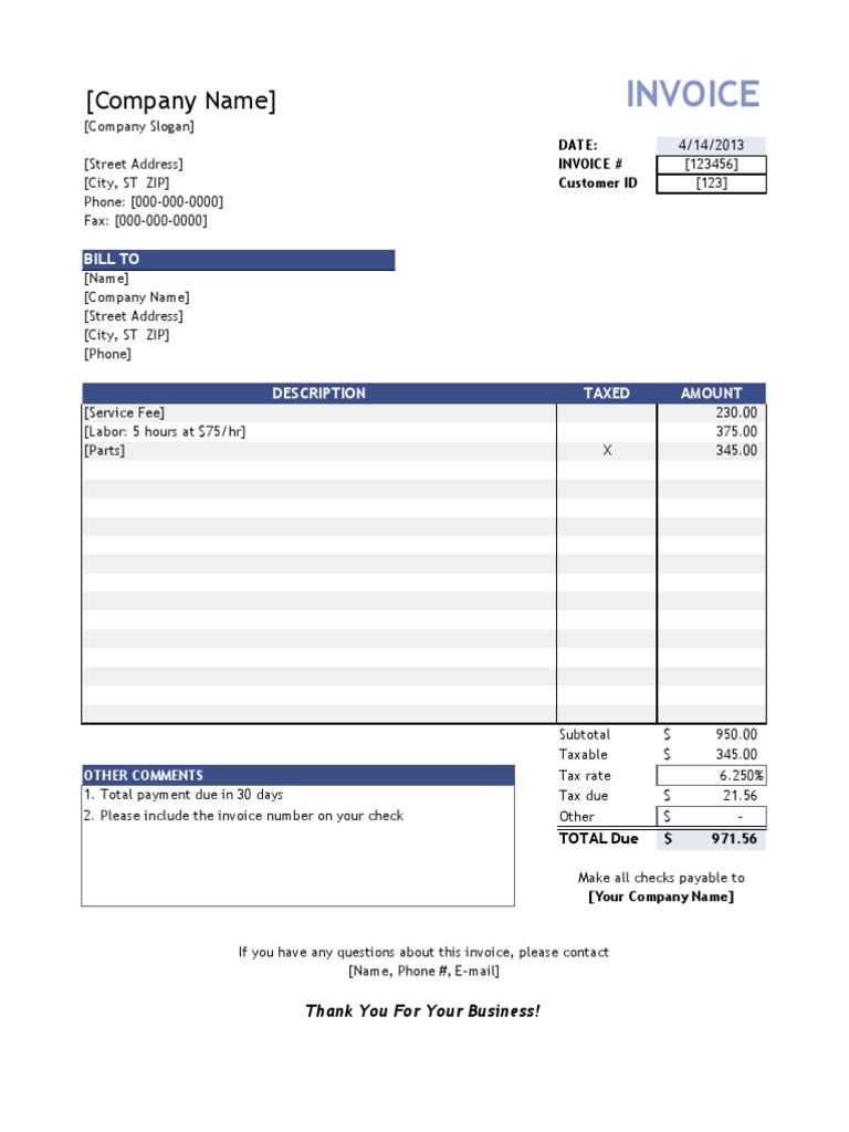 Invoice Template | Invoice | Copyright