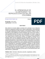 El Aprendizaje de La Artesanía y Su Reproducción Social en Colombia