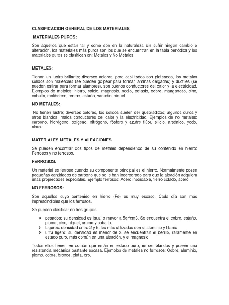 Clasificacion General de Los Materiales Rieles Hierro