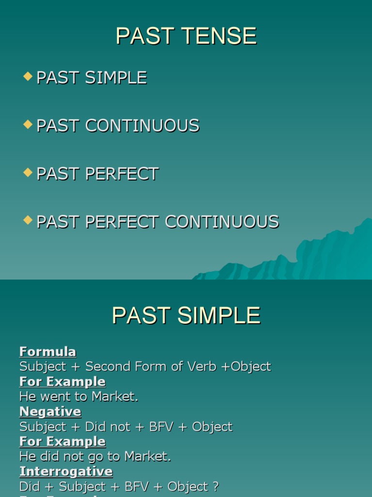 Past tense | pdf | perfect (grammar) | grammatical tense