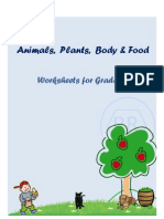 Animals Plants Body and Food Worksheets For Grade