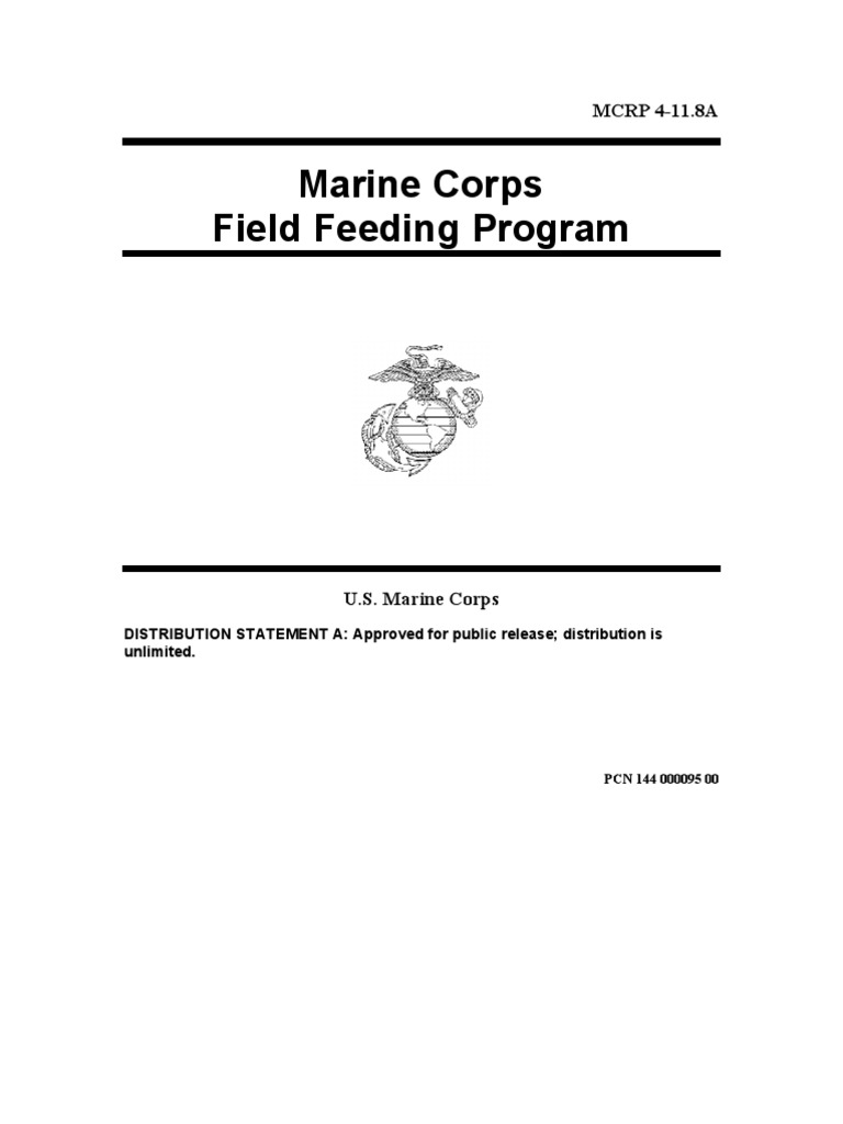 MCRP 411.8A Marine Corps Field Feeding Program PDF United States