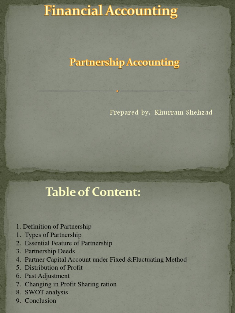 Partnership Accounting Overview | PDF | Partnership | Limited Partnership