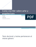 Como Escribir Sobre Arte y Arquitectura