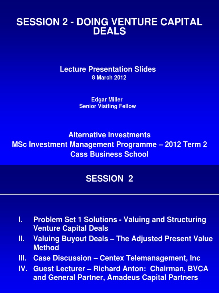Venture Capital Deal Structuring Guide | PDF | Discounting | Discounted ...