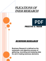 Applications of Business Research: Preethi S. Nair