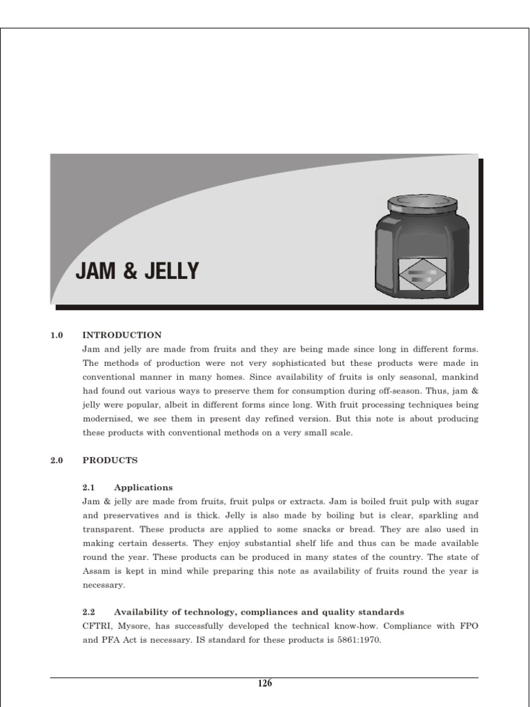 Jam and Jelly Production Overview | PDF