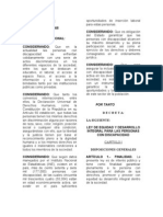 Ley de Equidad y Desarrollo Integral para Las Personas Con Discapacidad