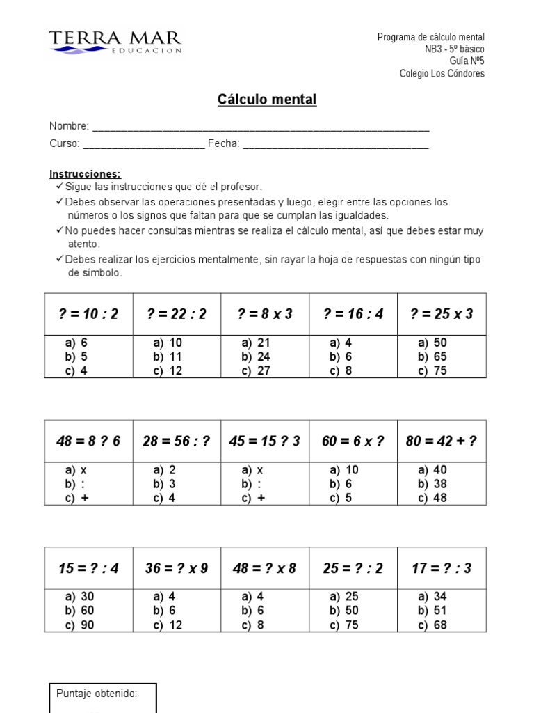 Guía Nº5 - 5º Básico | PDF