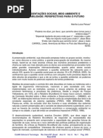 PELUSO, Maria Luiza - Representações sociais, meio ambiente e sustentabilidade