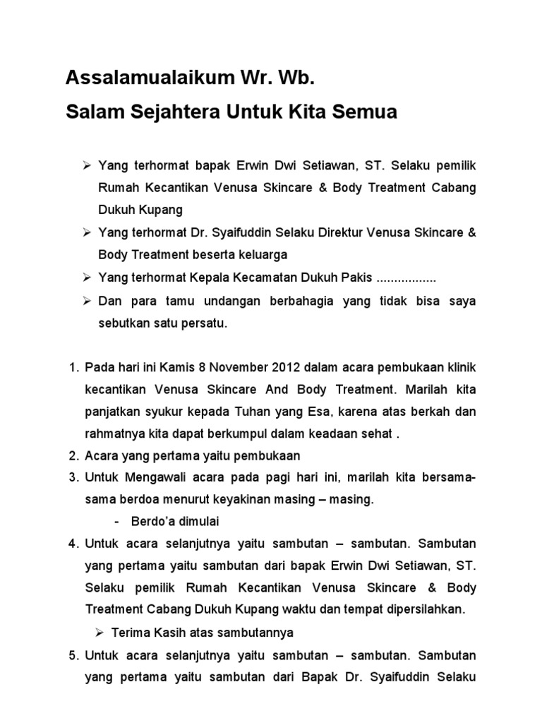 Susunan acara