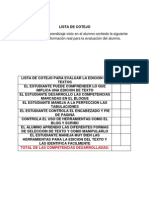 Lista de Cotejo PDF