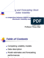 Modelling and Forecasting Stock Index Volatility