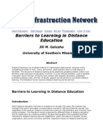Barriers To Learning in Distance Education: University of Southern Mississippi