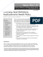 Issue Brief #2: Choosing Rural Definitions: Implications For Health Policy