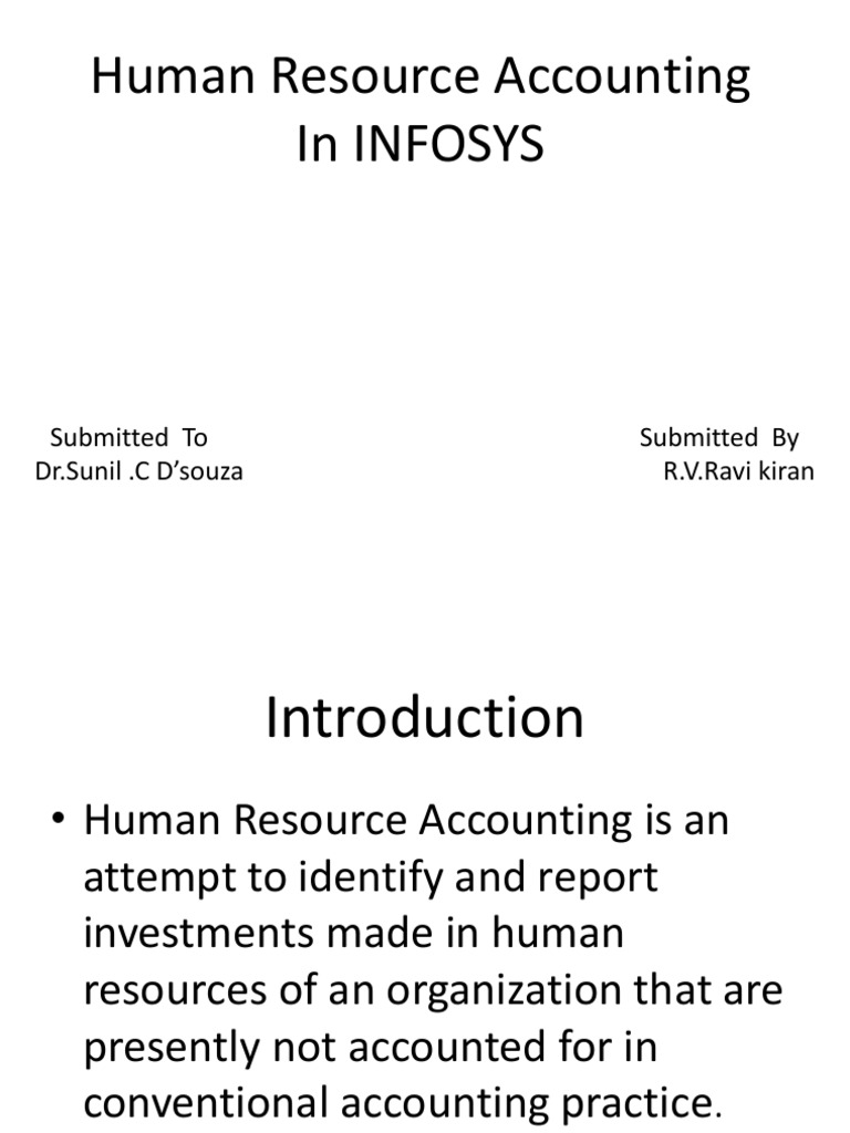 Human Resource Accounting at Infosys | PDF | Business | Finance & Money ...