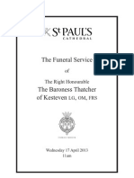 The Funeral Service of Margaret Thatcher