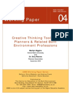 Working Paper: Creative Thinking Tools For Planners & Related Built Environment Professions