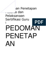 Pedoman Penetapan Peserta Dan Pelaksanaan Sertifikasi Guru