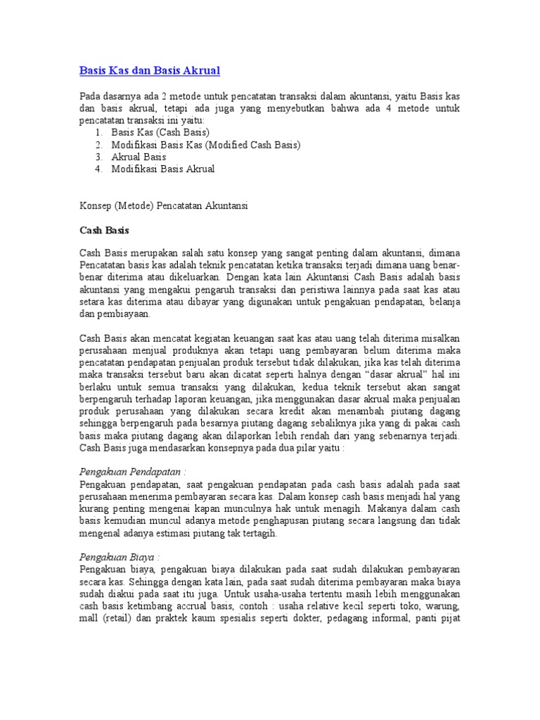 Basis Kas Dan Basis Akrual