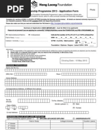 Borang Permohonan Biasiswa Yayasan Hong Leong Foundation Scholarship Application Form