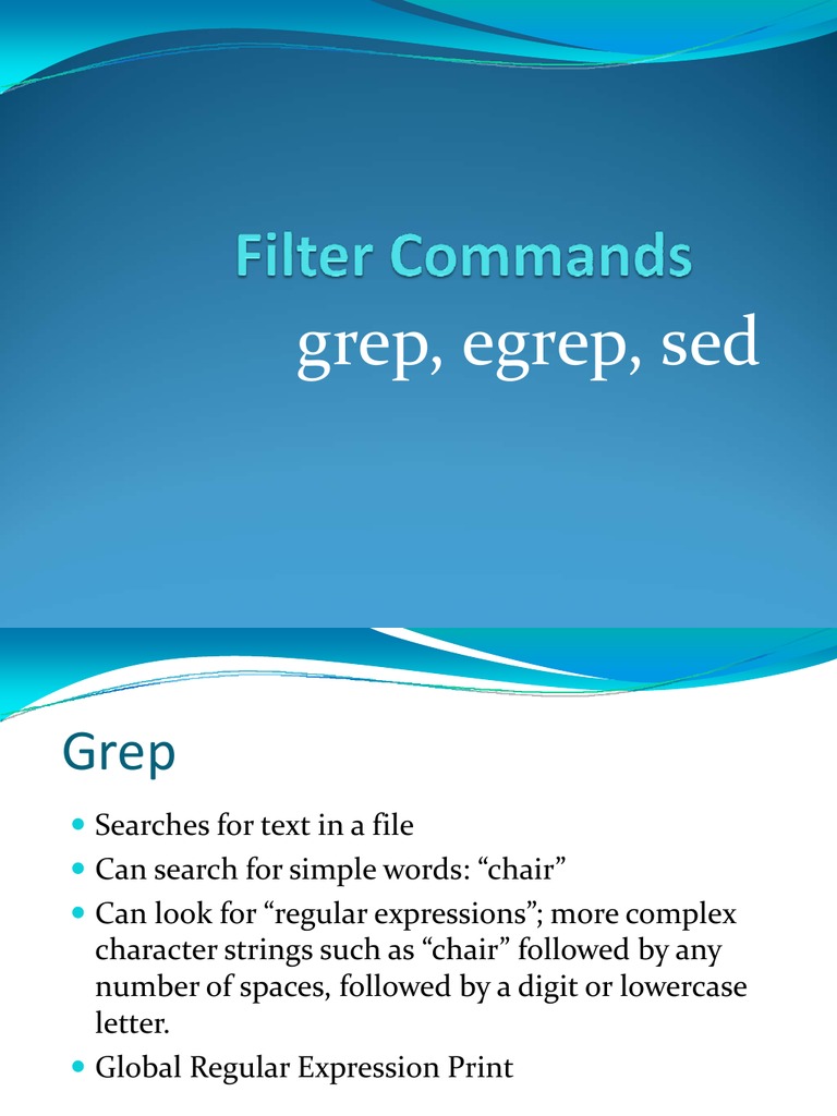 Grep, Egrep, and Sed Overview | PDF | Regular Expression | Computer ...